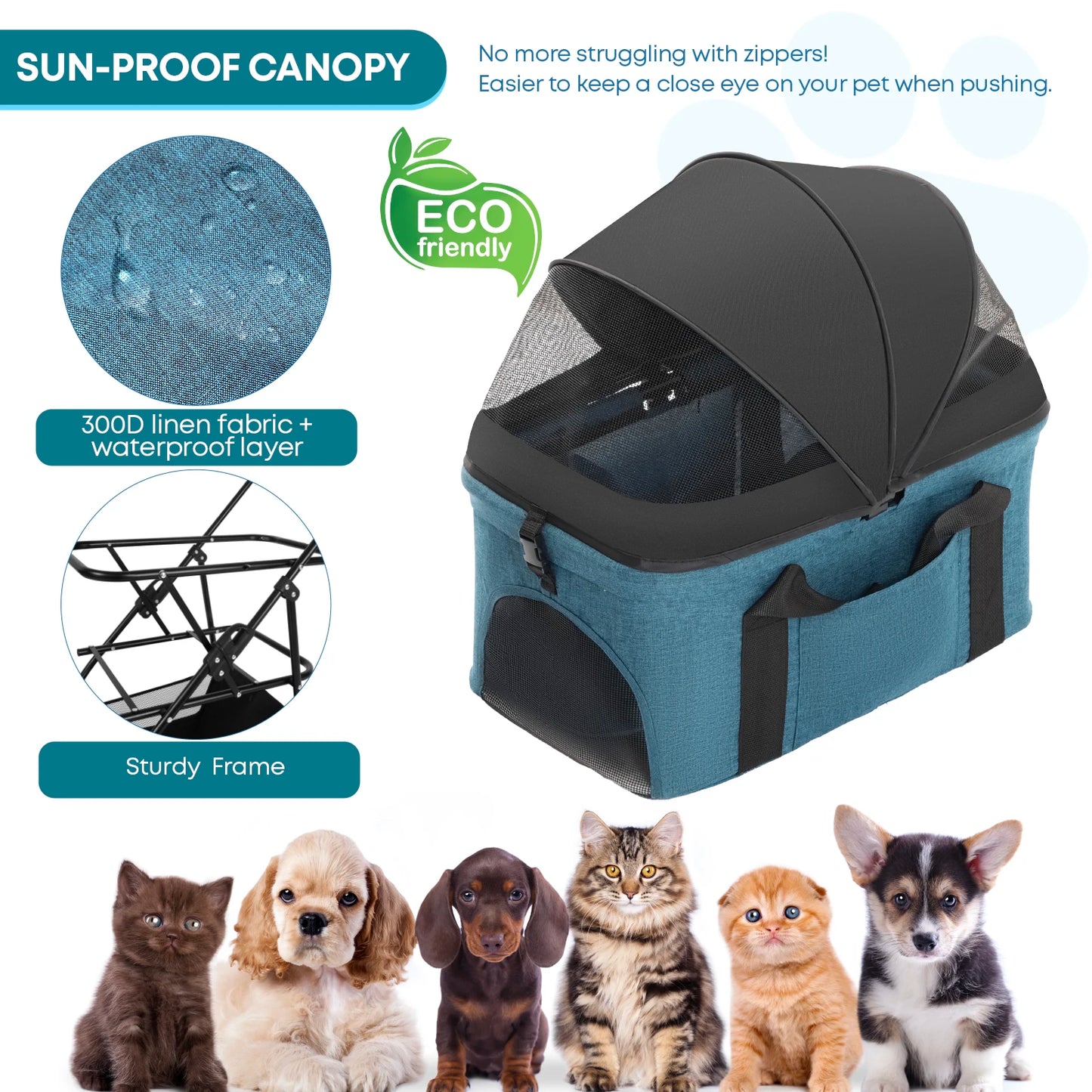 Chihuahua 3 In 1 Pet Stroller For DogsAndCats Premium