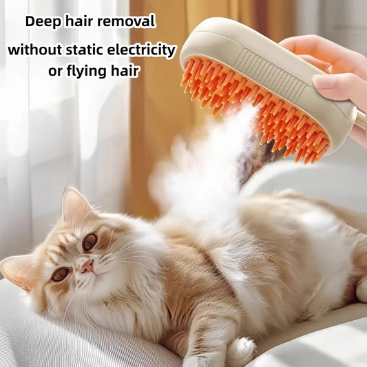 3 In 1 Electric Cat Hair Brush For Grooming Routines