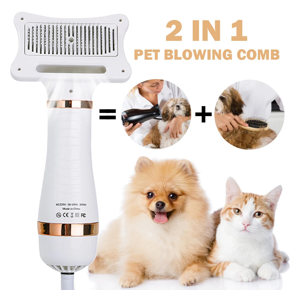 Shunmaii 2 In 1 Portable Cat Grooming Brush And Dryer