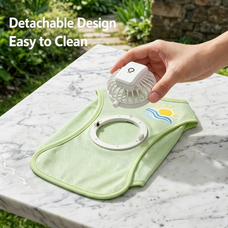 Puppy Cooling Vest With Detachable USB Fan And UV Protection