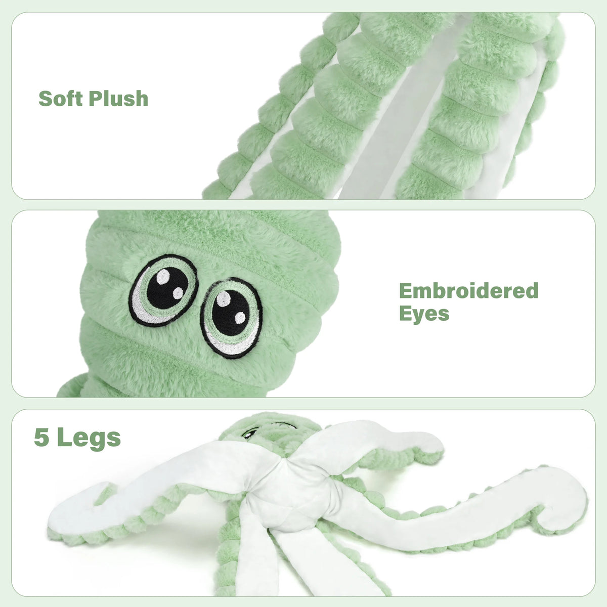 Octopus Squeaky Plush Dog Chew Toy for Interactive Play