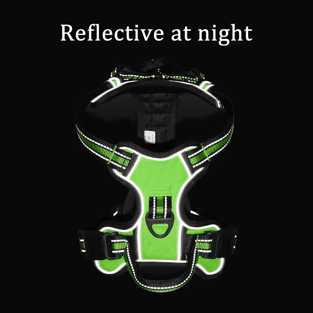 Reflective Nylon Dog Harness Vest No Pull Adjustable