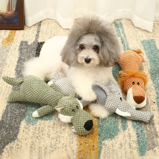 Pet Dog Chew Squeak Toys Plush Cartoon Puppy Toy Playful