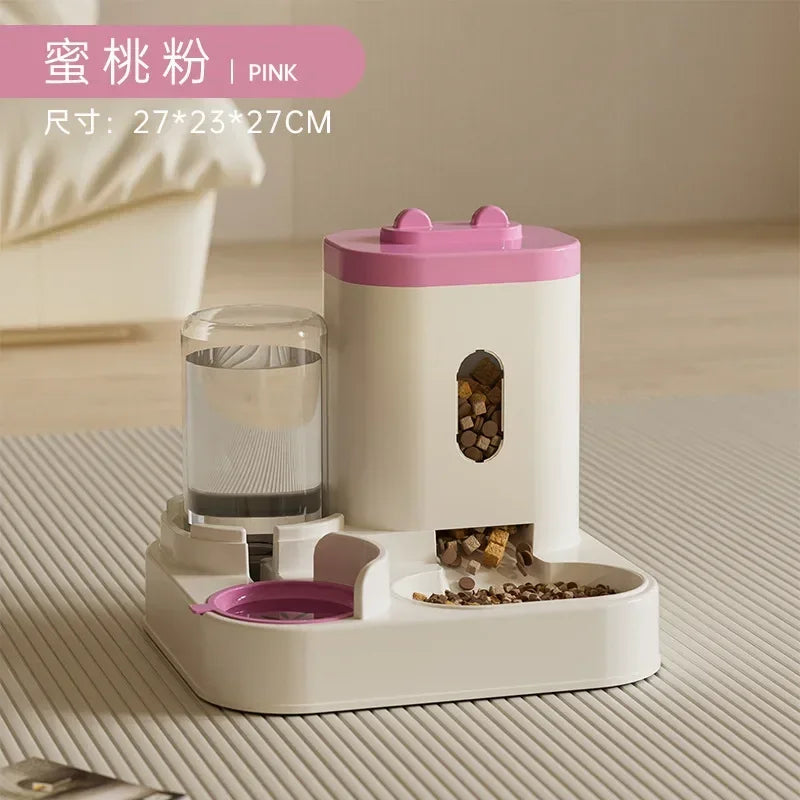 Automatic Pet Feeder and Water Fountain for Dogs and Cats