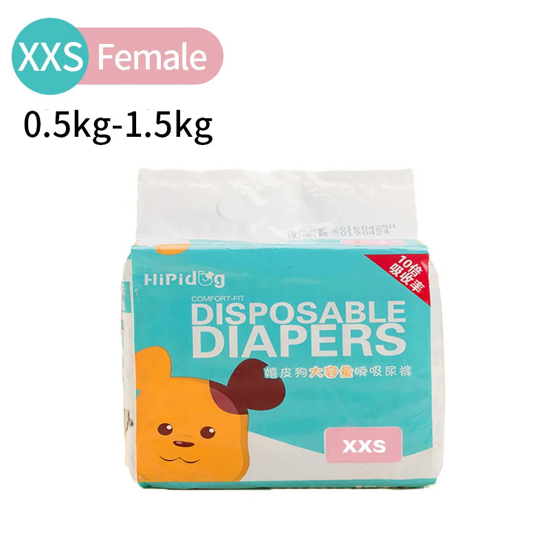Female Dog Diapers Super Absorbent Leakproof Breathable Nappies