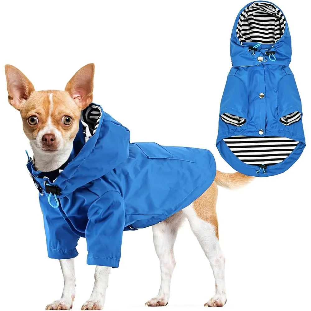 Waterproof Lightweight Dog Raincoat Jacket with Hood Adjustable Design Small Medium Dogs Breathable Durable Pet Poncho