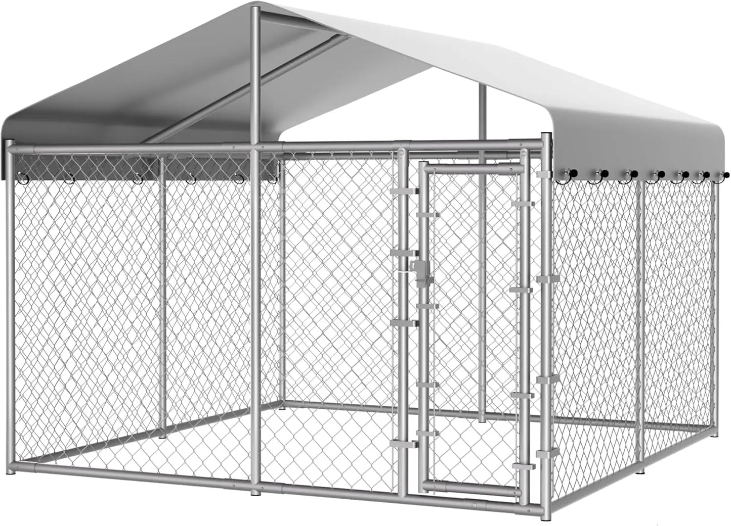 Outdoor Dog Kennel With Roof And Galvanized Chain Link Lock