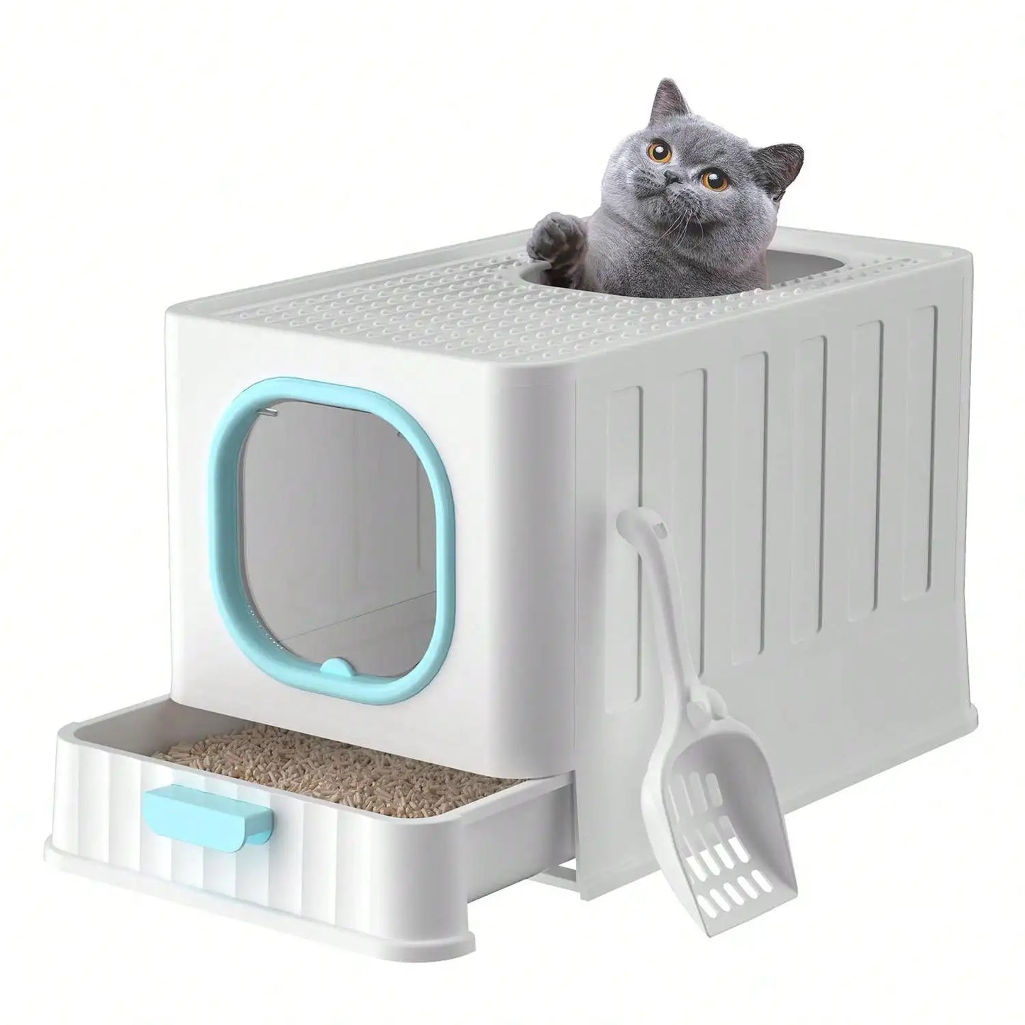 Hign Concerned Fully Enclosed Cat Toilet With Lid Odorless