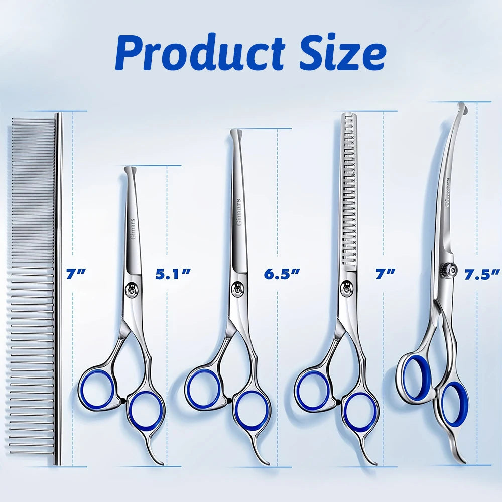 Professional Pet Grooming Scissors Set With Clippers And Storage Case