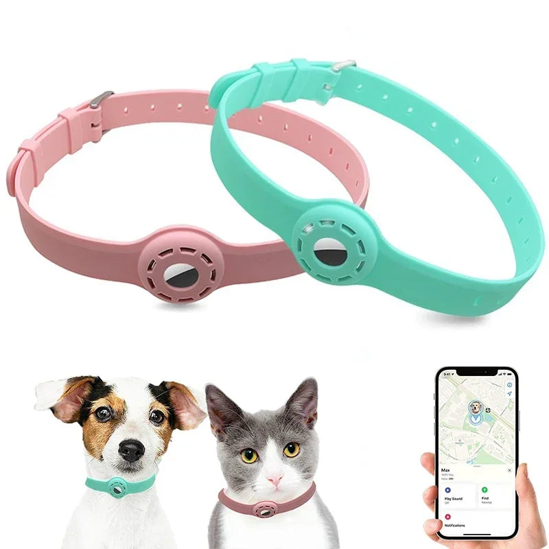 Silicone Anti Lost Cat Collar With Apple AirTag Tracker