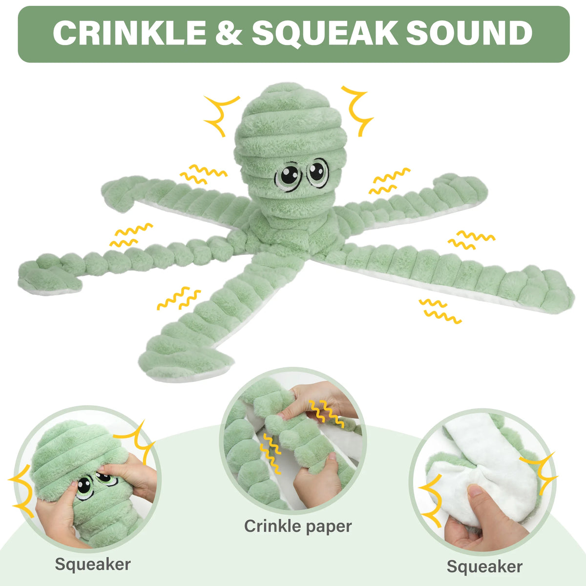 Octopus Squeaky Plush Dog Chew Toy for Interactive Play