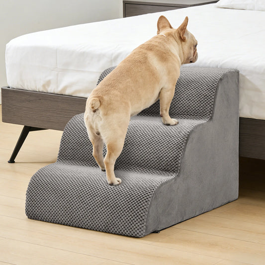 JHK High-Density Foam Curved Dog Stairs Ramp for Small Dogs