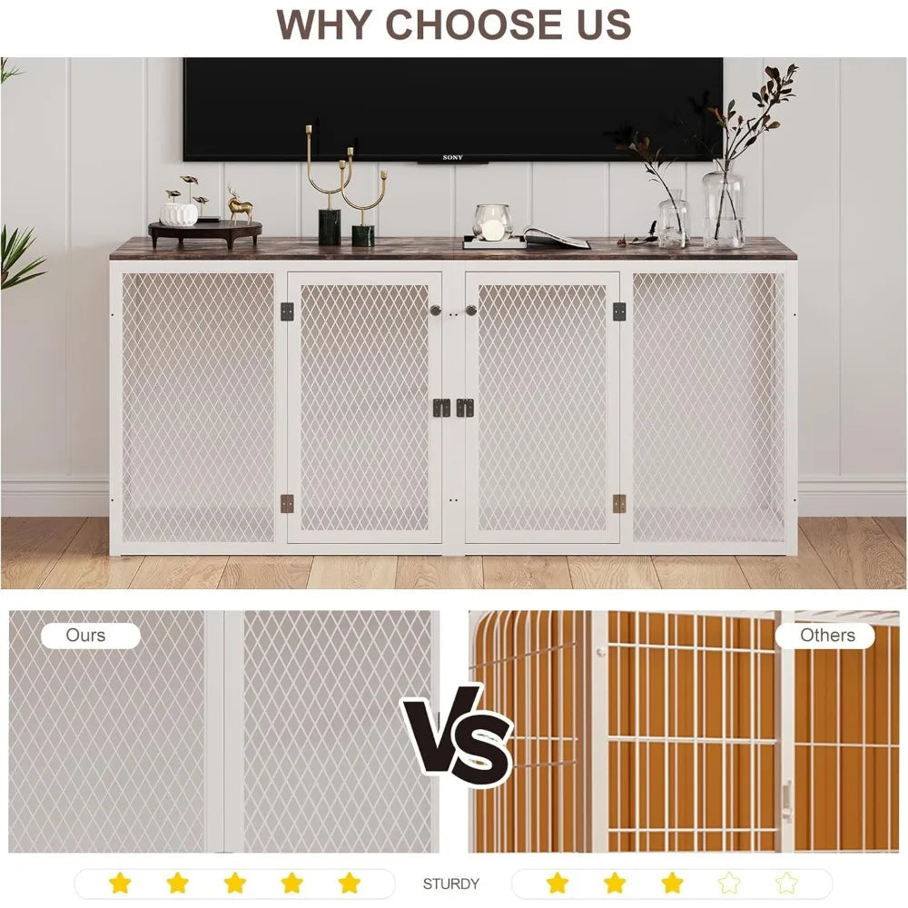 Hign-concerned Dog Kennel Indoor Double Cage for Two Dogs