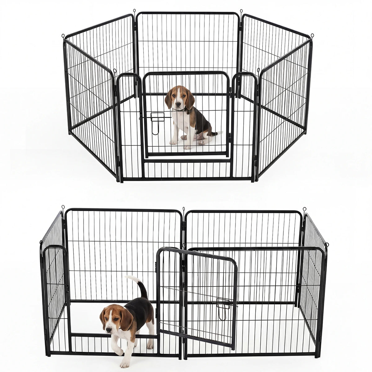 JHK Foldable Metal Dog Playpen Fence for Indoor Outdoor Exercise