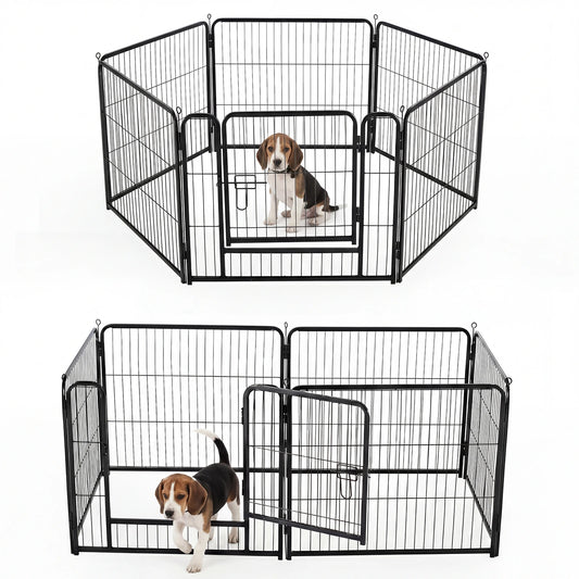 JHK Foldable Metal Dog Playpen Fence for Indoor Outdoor Exercise