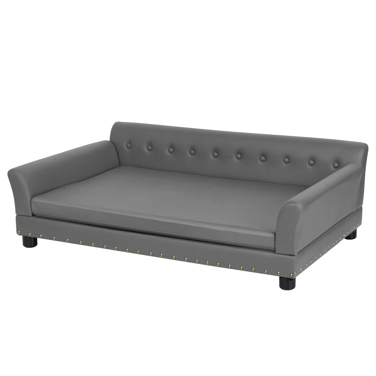 BINGOPAW Waterproof Leather Elevated Dog Sofa Bed With Durable Comfort