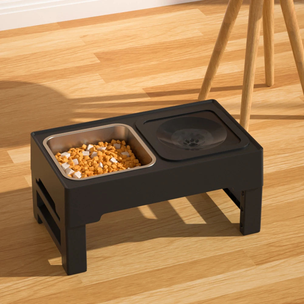 Hign-concerned Adjustable Dog Feeding Station With Bowls