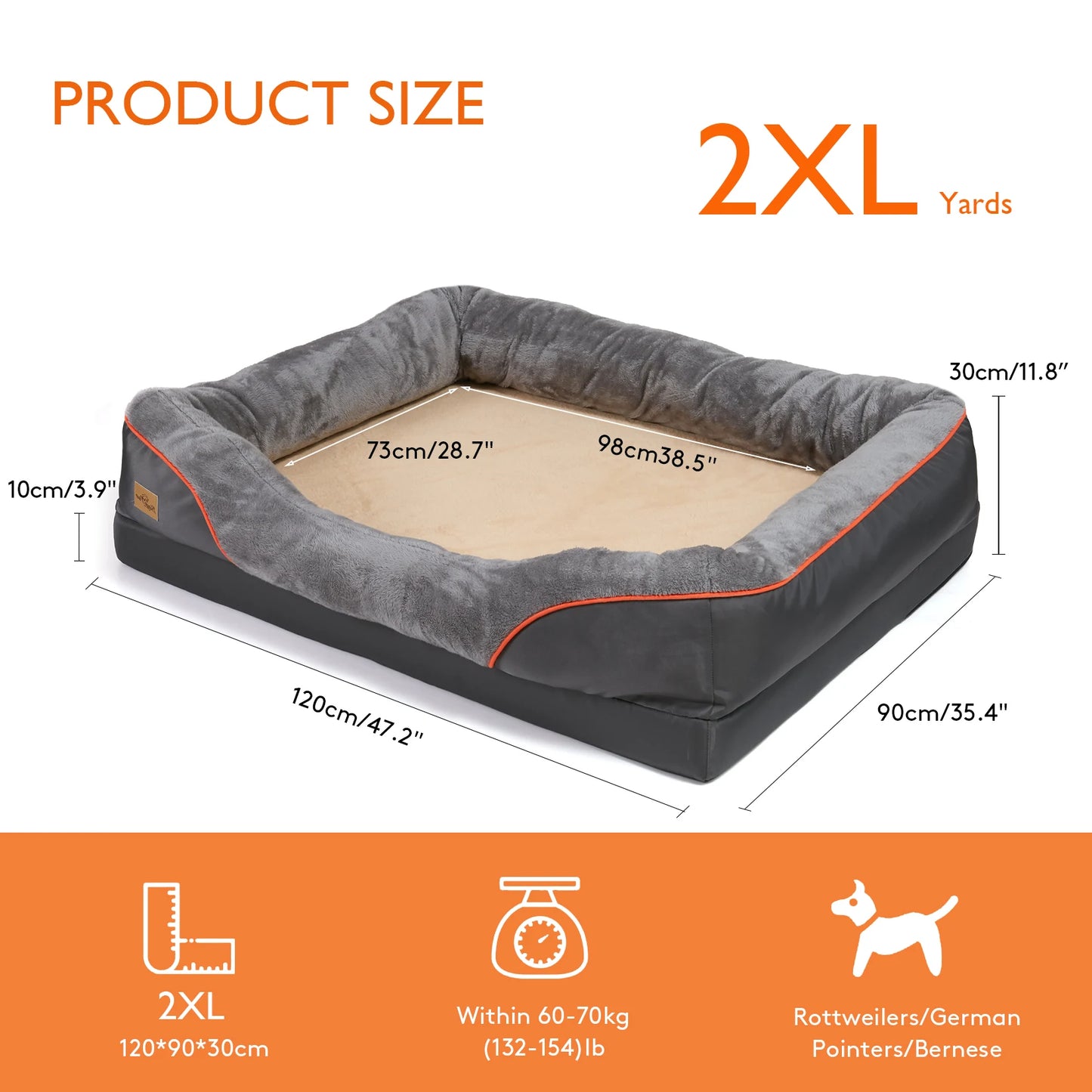 BINGOPAW Anti Allergy Dog Bed With Removable Washable Fleece Cover