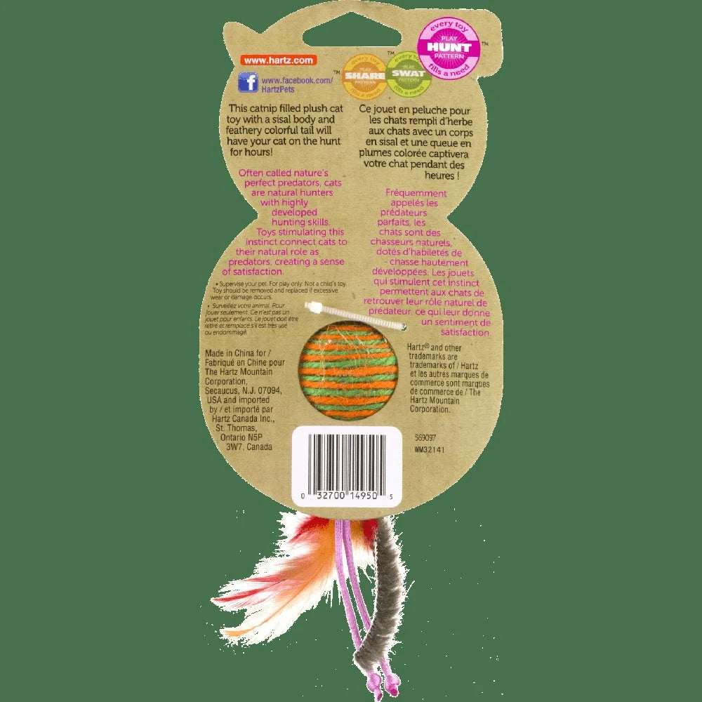 XMSJCN Sisal Cat Toy Rattling Mouse Catnip Feathery Tail