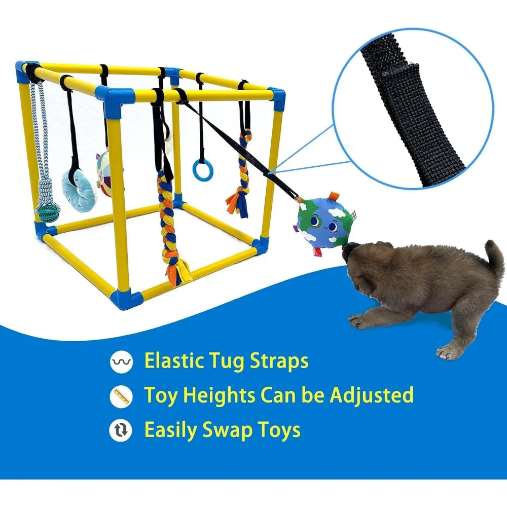Puppy Play Gym By Hign-concerned With 8 Hanging Toys Indoor