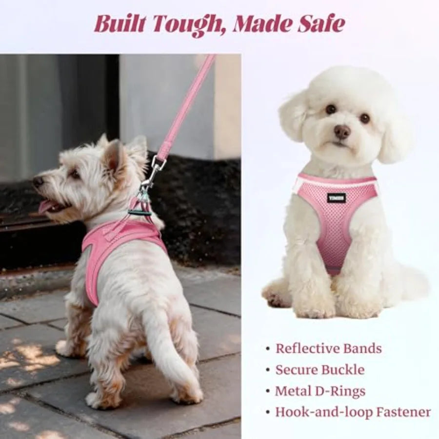 Reflective No Pull Dog Harness and Leash Set with Mesh