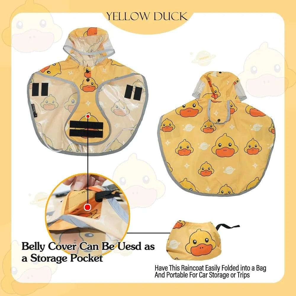 Waterproof Dog Raincoat Poncho with Hood Reflective Adjustable Small Medium Large Dogs Packable Windproof Breathable