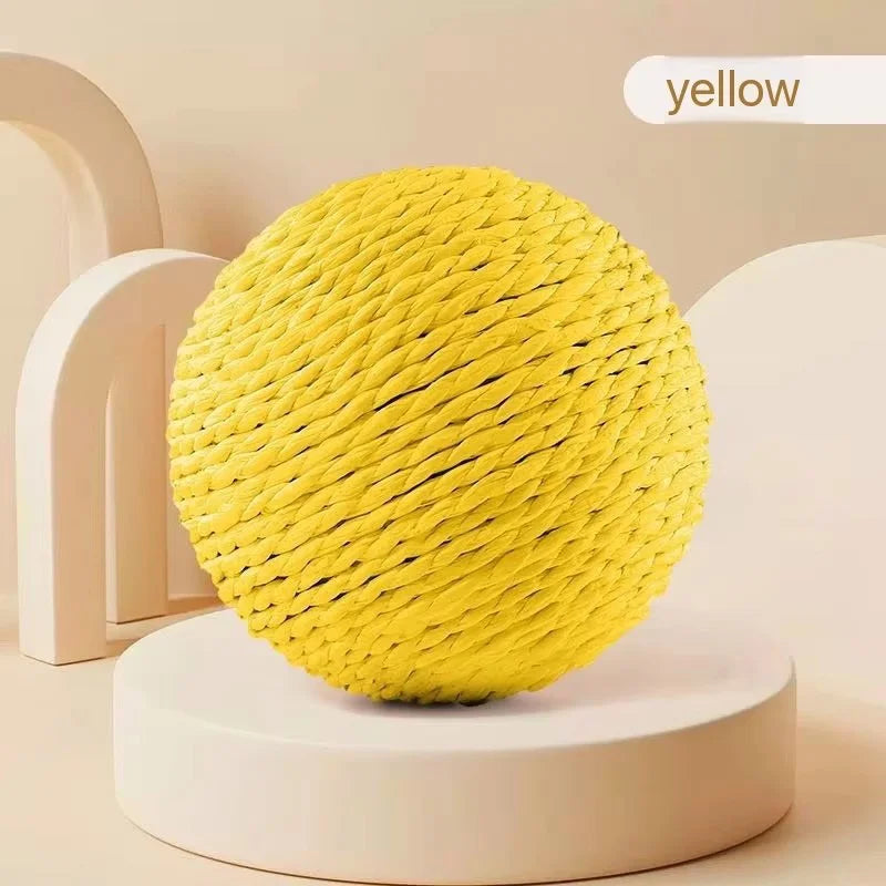 Sisal Cat Ball Toy Interactive Scratcher And Dental Chew Toy