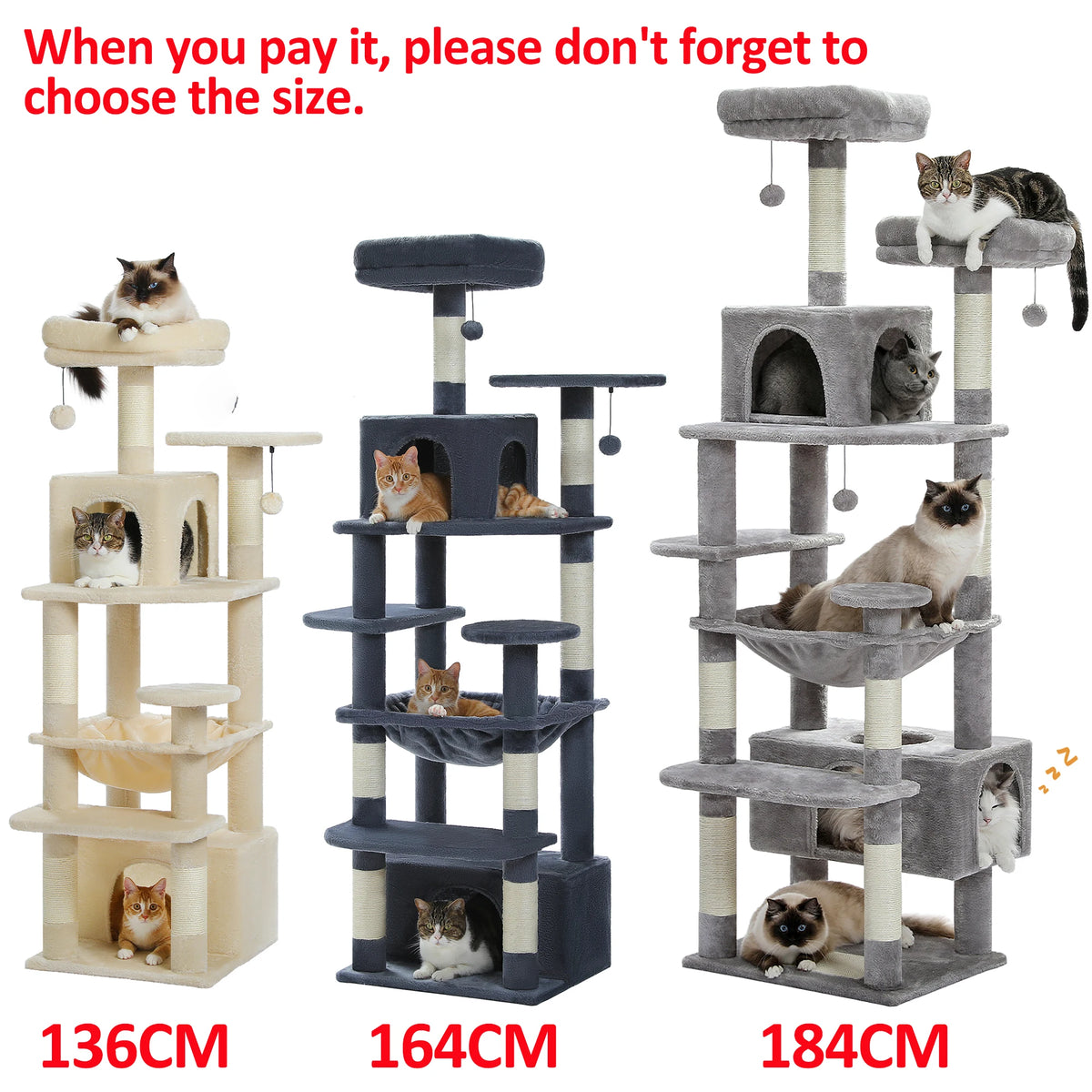 PAWZ Road Premium Multi Tier Cat Tree Tower With Hammock