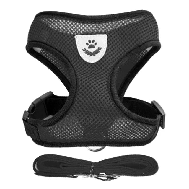 Cat And Dog Harness Vest Leash For Small Medium Pets Polyester Adjustable Mesh