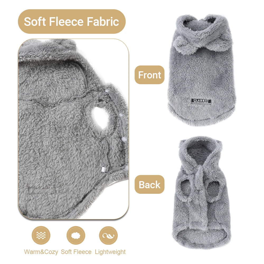 Soft Fleece Pet Hoodie Coat For Dogs And Cats