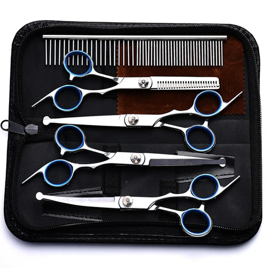 Professional Pet Grooming Scissors Set With Clippers And Storage Case