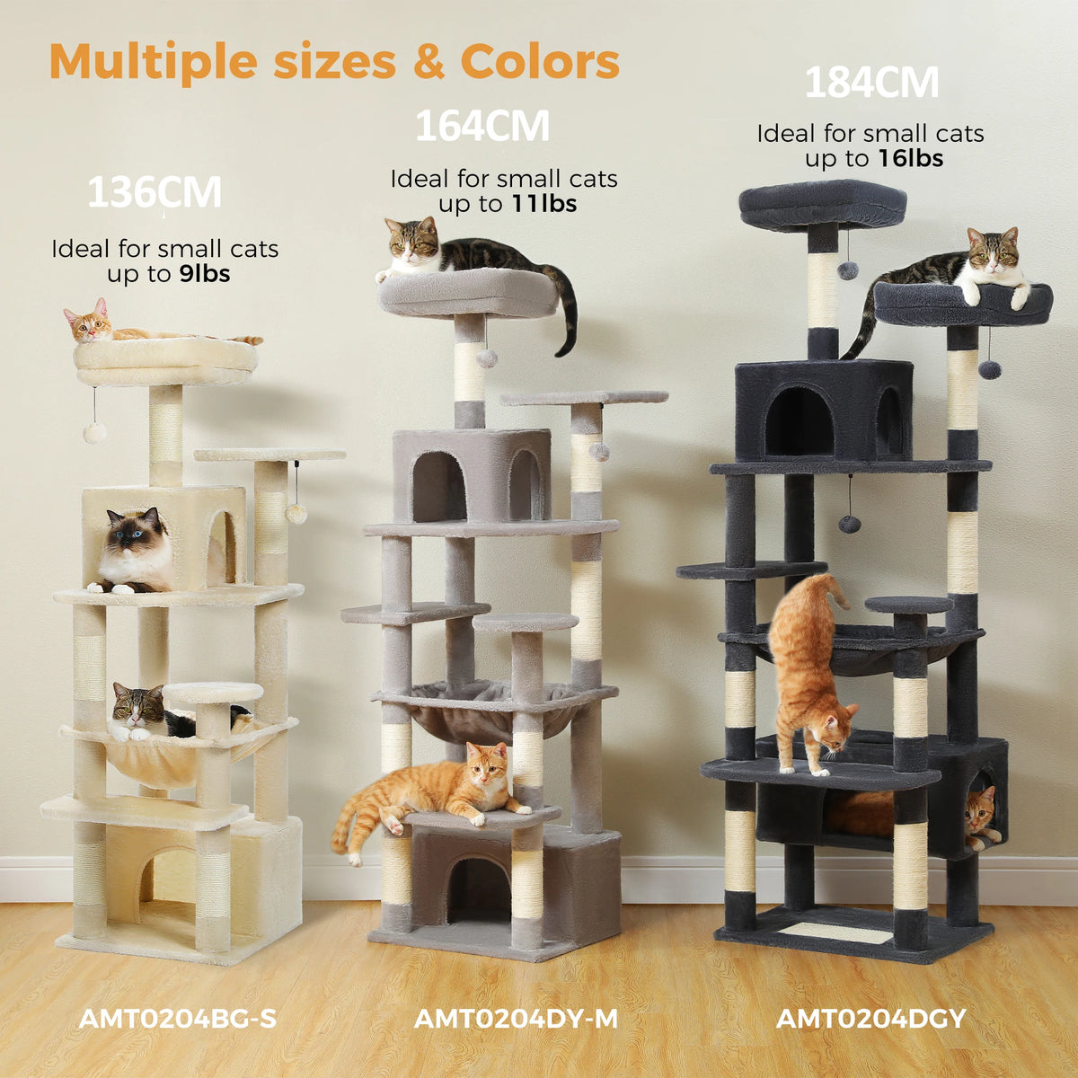 PAWZ Road Premium Multi Tier Cat Tree Tower With Hammock