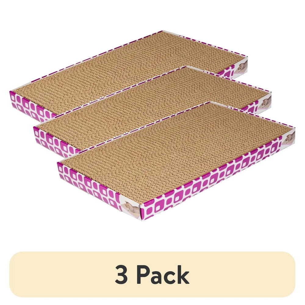XMSJ Cat Scratching Pad Three Pack Cardboard Catnip