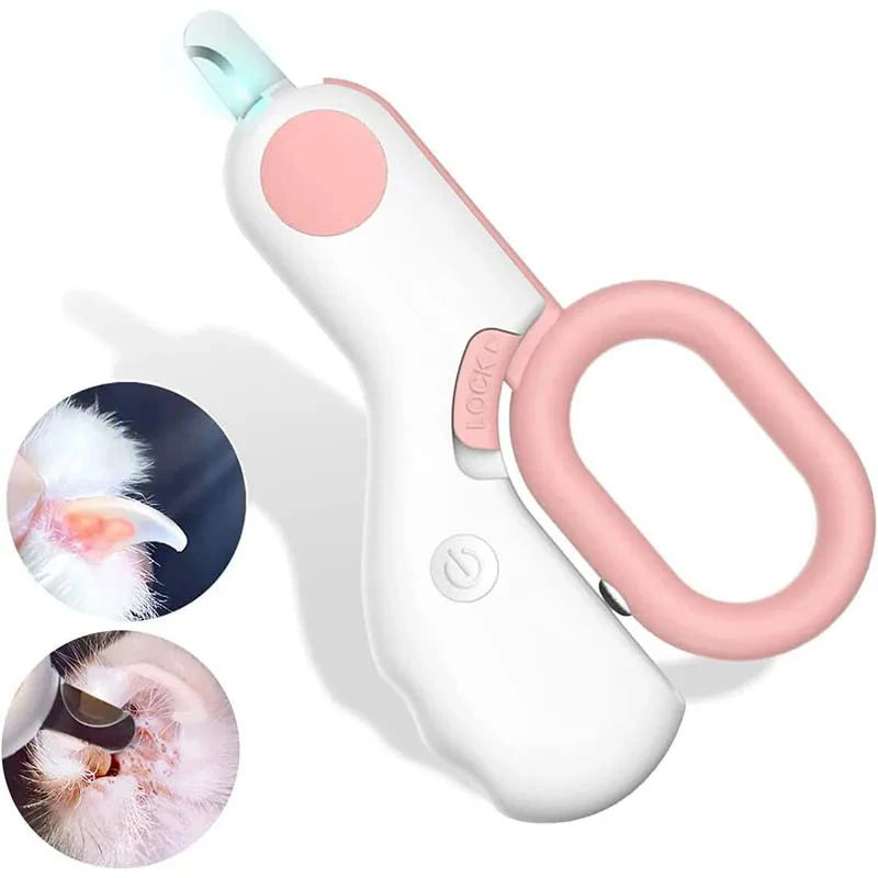 LED Cat Dog Nail Clippers With Safety Lock Grooming Tool