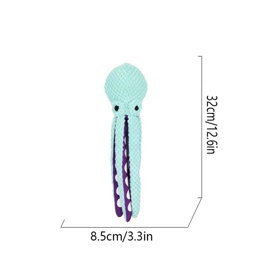 Plush Octopus Dog Toy Squeak Interaction for All Dogs