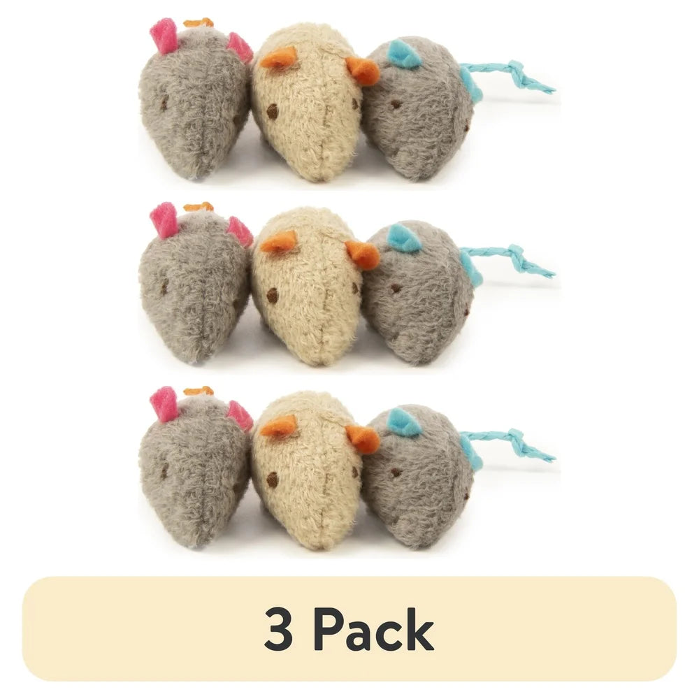 XMSJ Catnip Mice Toys 3 Pack for Energetic Cats Fun
