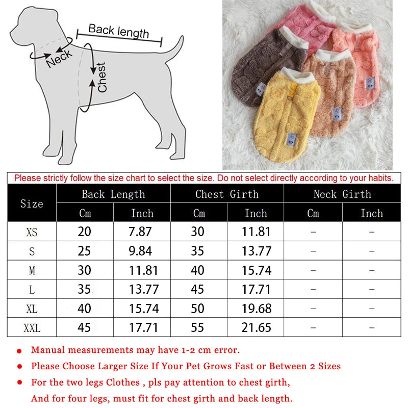 Soft Fleece Dog Pullover Sweater For Autumn Winter Warmth