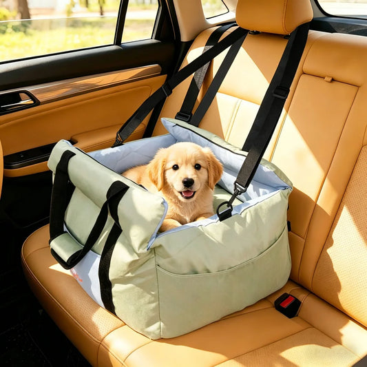 BORWART Portable Dog Car Seat Booster with Safety Belt