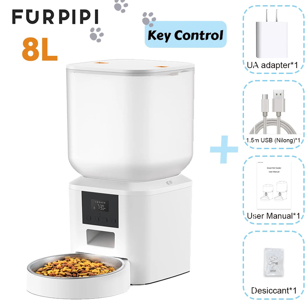Furpipi Automatic Dog Feeder With Key Control Time Setting