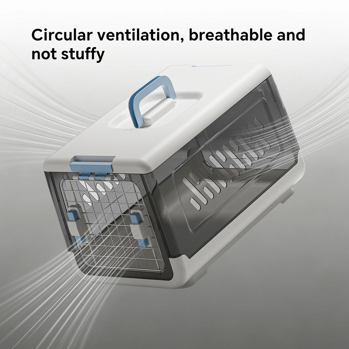 Ventilated Pet Travel Carrier Box with Removable Easy Clean Design