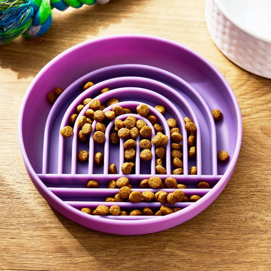 Silicone Slow Feeder Bowl for Pets Interactive Mealtime Enrichment