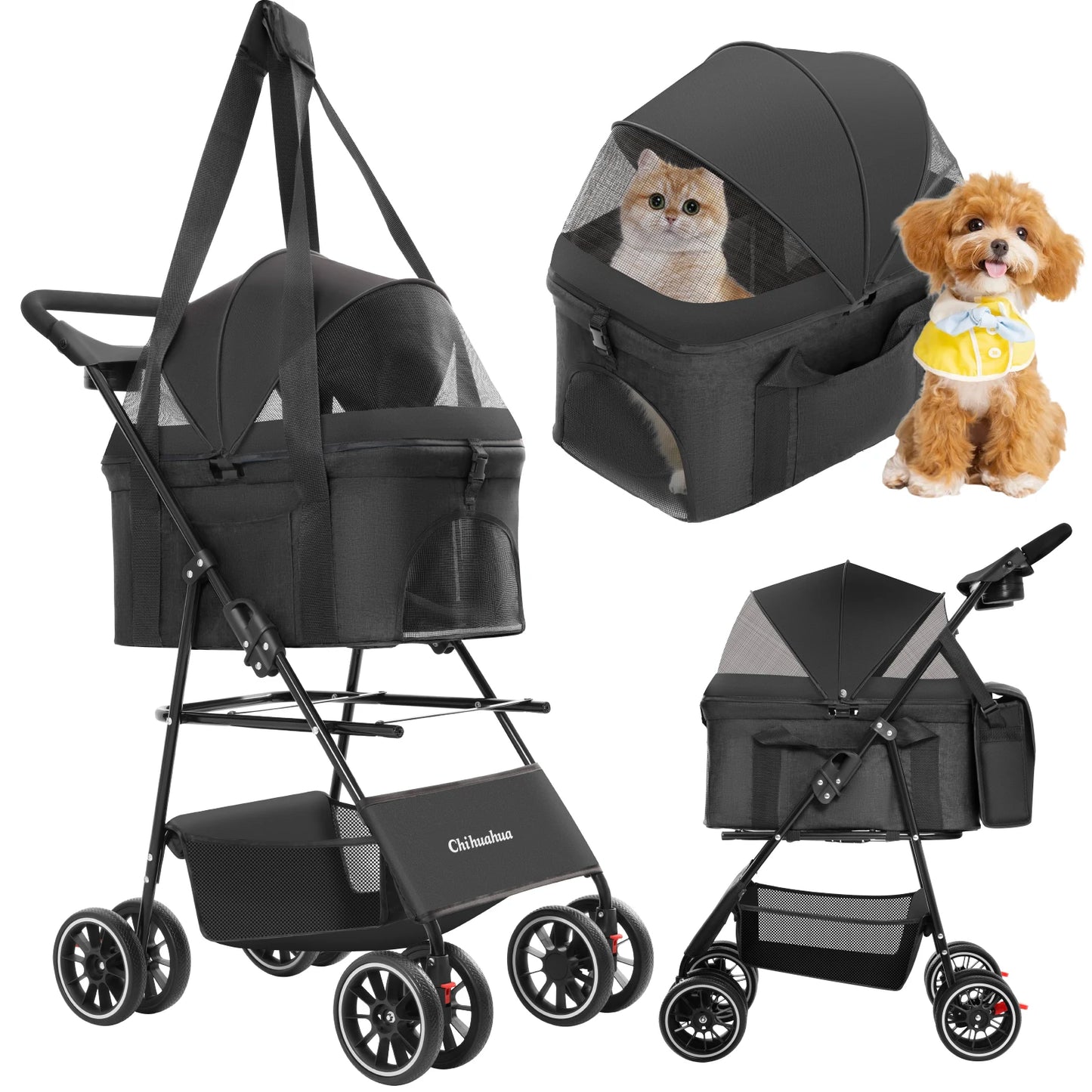 Chihuahua 3 In 1 Pet Stroller For DogsAndCats Premium