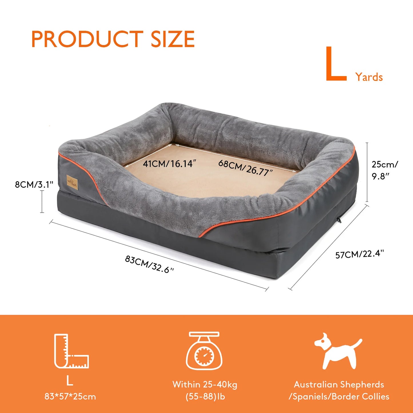 BINGOPAW Anti Allergy Dog Bed With Removable Washable Fleece Cover